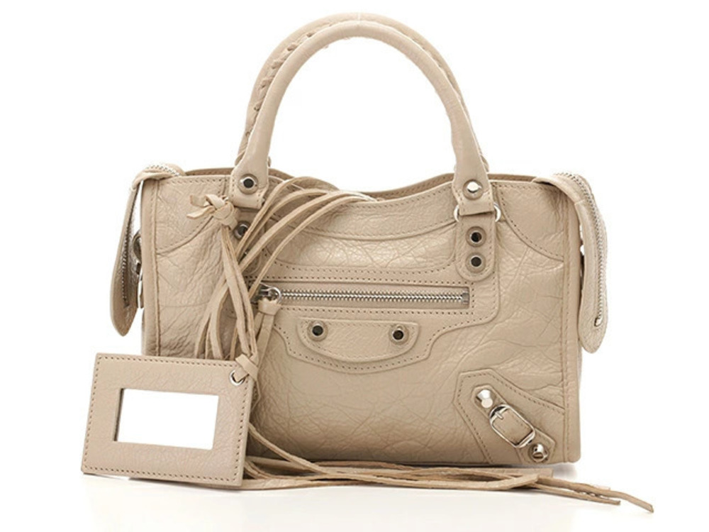 Balenciaga Shoulder Bag City Lambskin Beige Cream
